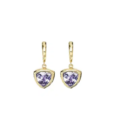 Octavia Elizabeth Hidden Gems 18kt gold hoop earrings with tanzanite | Thumbnail 1