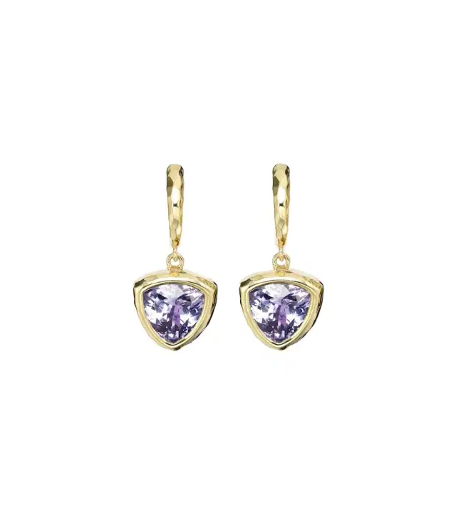 Octavia Elizabeth Hidden Gems 18kt gold hoop earrings with tanzanite
