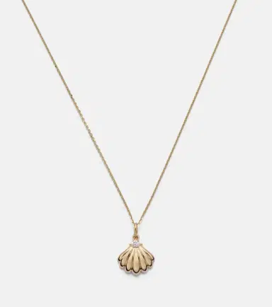STONE AND STRAND Vintage Scallop Shell 14kt gold necklace with diamonds | Thumbnail 3 STONE AND STRAND Vintage Scallop Shell 14kt gold necklace with diamonds | Thumbnail 3