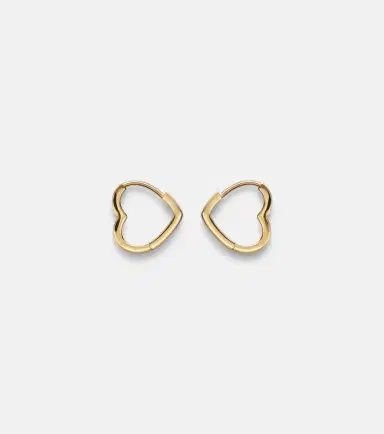 STONE AND STRAND Heart 14kt gold huggie earrings | Thumbnail 2