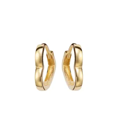 STONE AND STRAND Heart 14kt gold huggie earrings | Thumbnail 1