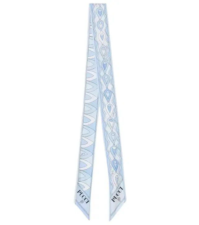 Printed silk twill scarf