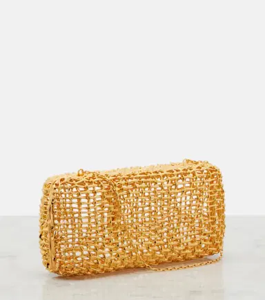 Saint Laurent Evening Small woven metal clutch | Thumbnail 2