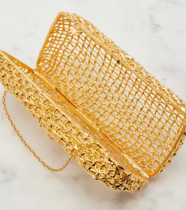 Saint Laurent Evening Small woven metal clutch | Thumbnail 3