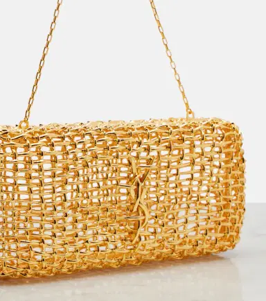 Saint Laurent Evening Small woven metal clutch | Thumbnail 4