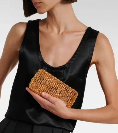 Saint Laurent Evening Small woven metal clutch | Thumbnail 5