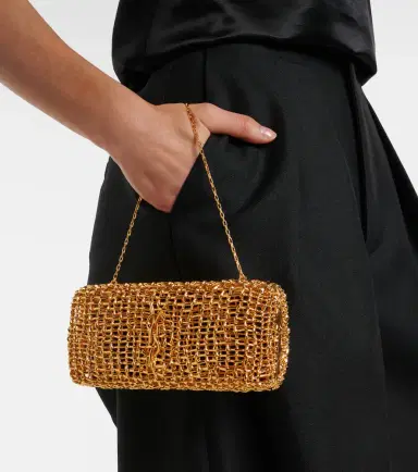 Saint Laurent Evening Small woven metal clutch | Thumbnail 6