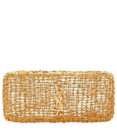 Saint Laurent Evening Small woven metal clutch | Thumbnail 1