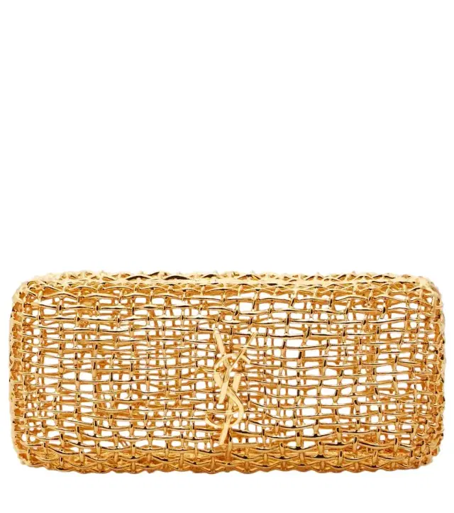 Saint Laurent Evening Small woven metal clutch