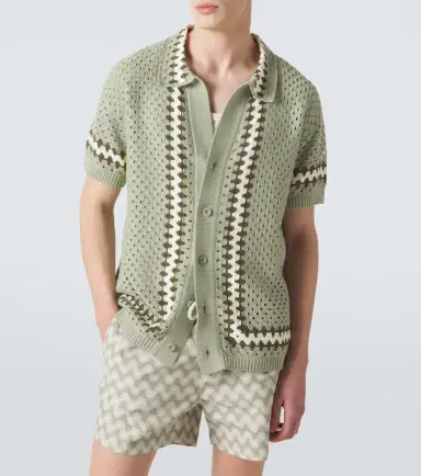 Frescobol Carioca Pinto crochet cotton shirt | Thumbnail 6