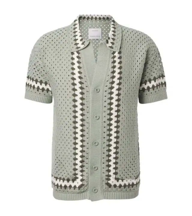 Frescobol Carioca Pinto crochet cotton shirt