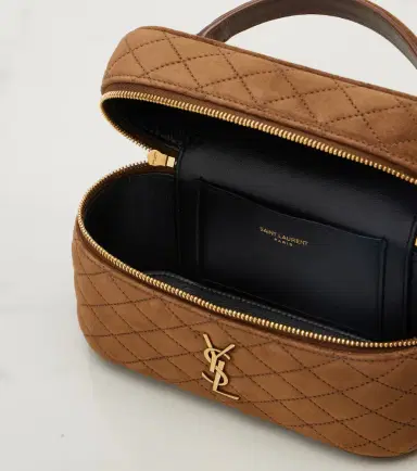 Saint Laurent Gaby Mini quilted suede vanity bag | Thumbnail 3