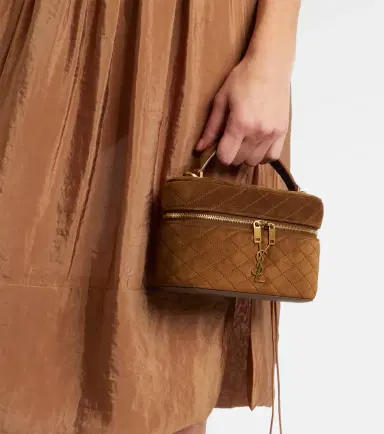 Saint Laurent Gaby Mini quilted suede vanity bag | Thumbnail 5