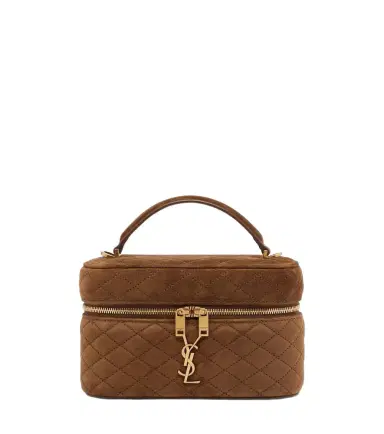 Saint Laurent Gaby Mini quilted suede vanity bag | Thumbnail 1