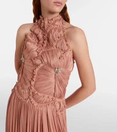 Costarellos Embellished ruched georgette gown | Thumbnail 2