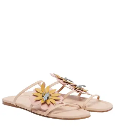 Zimmermann Lilia floral-appliqué leather sandals | Thumbnail 1 Zimmermann Lilia floral-appliqué leather sandals | Thumbnail 1