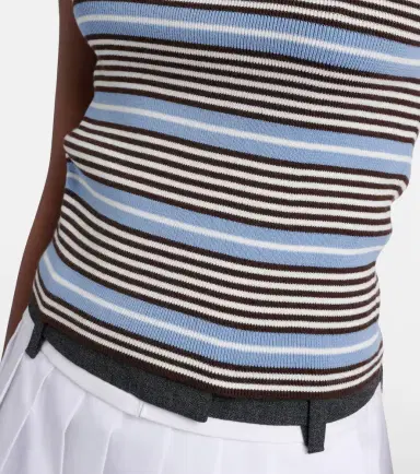 Prada Striped cotton-blend tank top | Thumbnail 6
