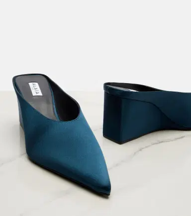 Alaïa Alaïa Cube satin wedge mules | Thumbnail 2