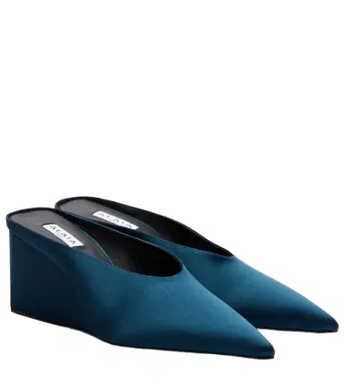 Alaïa Alaïa Cube satin wedge mules | Thumbnail 1