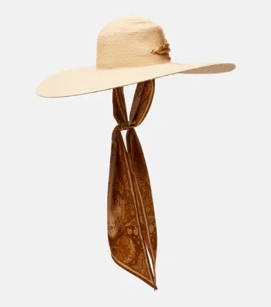Zimmermann Silk-trimmed raffia sun hat | Thumbnail 5