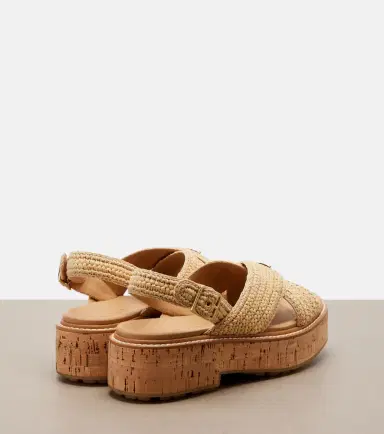 Prada Crochet raffia-effect slingback sandals | Thumbnail 2 Prada Crochet raffia-effect slingback sandals | Thumbnail 2