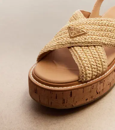 Prada Crochet raffia-effect slingback sandals | Thumbnail 4 Prada Crochet raffia-effect slingback sandals | Thumbnail 4
