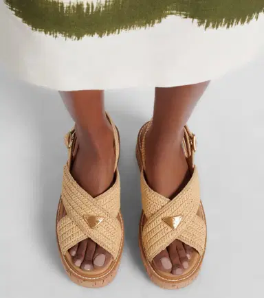 Prada Crochet raffia-effect slingback sandals | Thumbnail 5 Prada Crochet raffia-effect slingback sandals | Thumbnail 5
