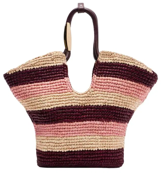 Zimmermann Goldentime Small raffia top-handle bag