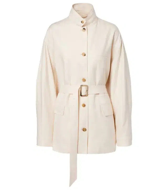 Loro Piana Belted linen and wool jacket