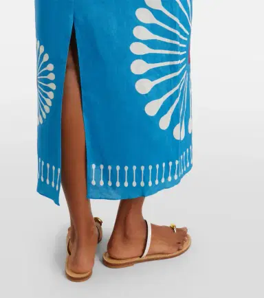 Cala de la Cruz Nara cutout floral linen midi dress | Thumbnail 2 Cala de la Cruz Nara cutout floral linen midi dress | Thumbnail 2