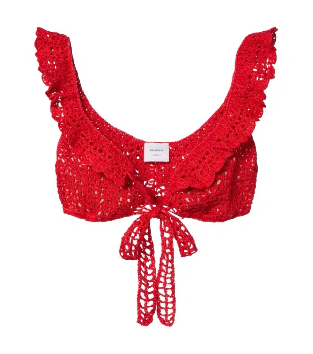 Anna Kosturova Brigitte crochet cotton bra top