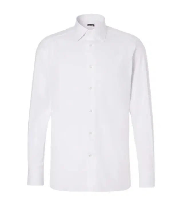 Zegna Cotton-blend poplin shirt