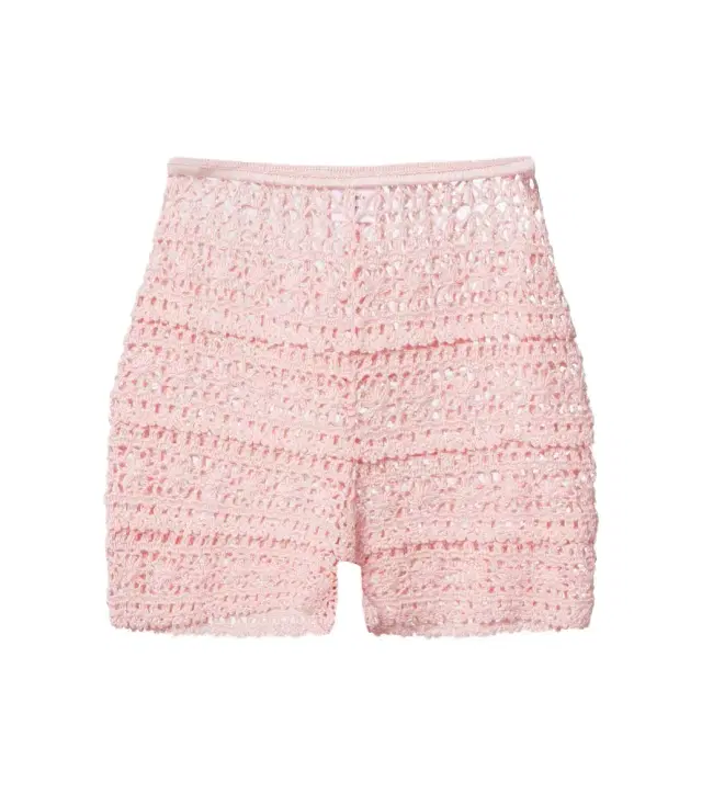 Anna Kosturova Deauville crochet cotton shorts
