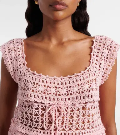 Anna Kosturova Deauville crochet cotton crop top | Thumbnail 2