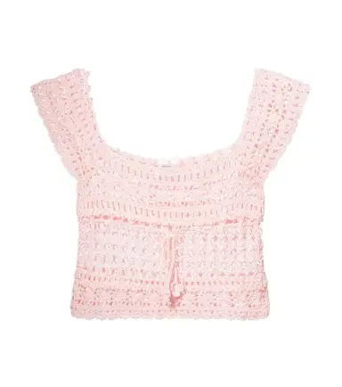 Anna Kosturova Deauville crochet cotton crop top | Thumbnail 1