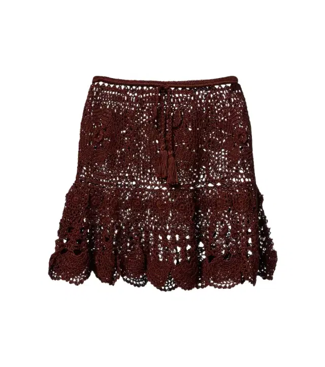 Anna Kosturova Crochet cotton miniskirt