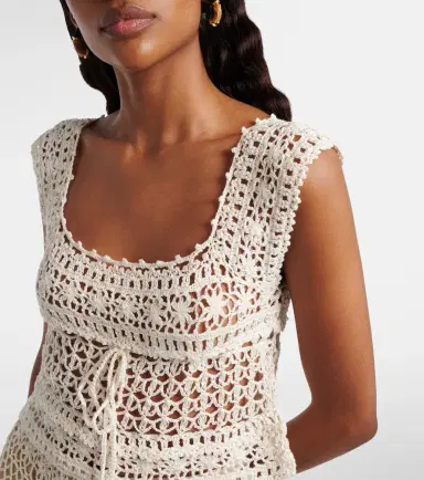 Anna Kosturova Deauville crochet cotton crop top | Thumbnail 4