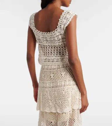 Anna Kosturova Deauville crochet cotton crop top | Thumbnail 5