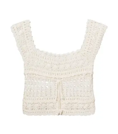 Anna Kosturova Deauville crochet cotton crop top | Thumbnail 1