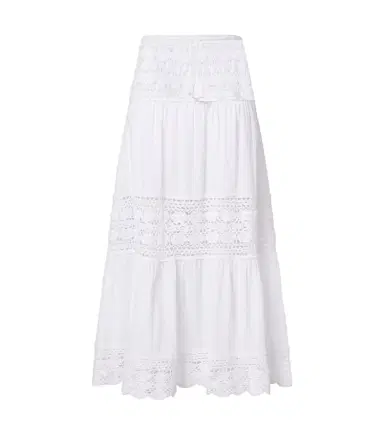 Anna Kosturova Filigree crochet-trimmed cotton maxi skirt | Thumbnail 1