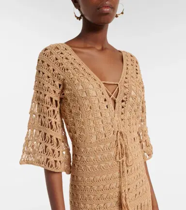 Anna Kosturova Marissa cotton crochet maxi dress | Thumbnail 3