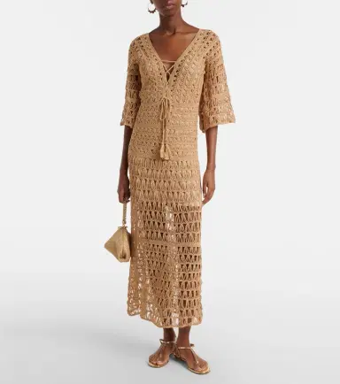 Anna Kosturova Marissa cotton crochet maxi dress | Thumbnail 4