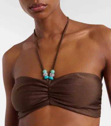 Jade Swim Zoe beaded ruched bikini top | Thumbnail 2