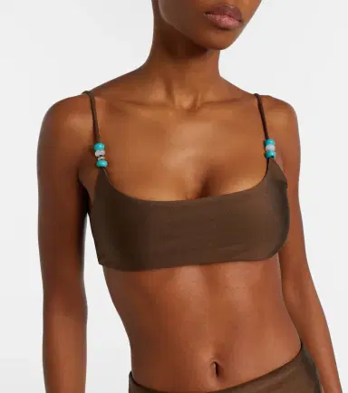 Jade Swim Muse beaded bikini top | Thumbnail 3