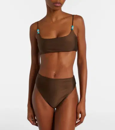 Jade Swim Muse beaded bikini top | Thumbnail 4