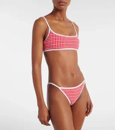 Jade Swim Muse Scoop gingham bikini top | Thumbnail 2