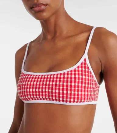 Jade Swim Muse Scoop gingham bikini top | Thumbnail 4
