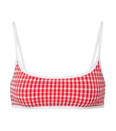 Jade Swim Muse Scoop gingham bikini top | Thumbnail 1