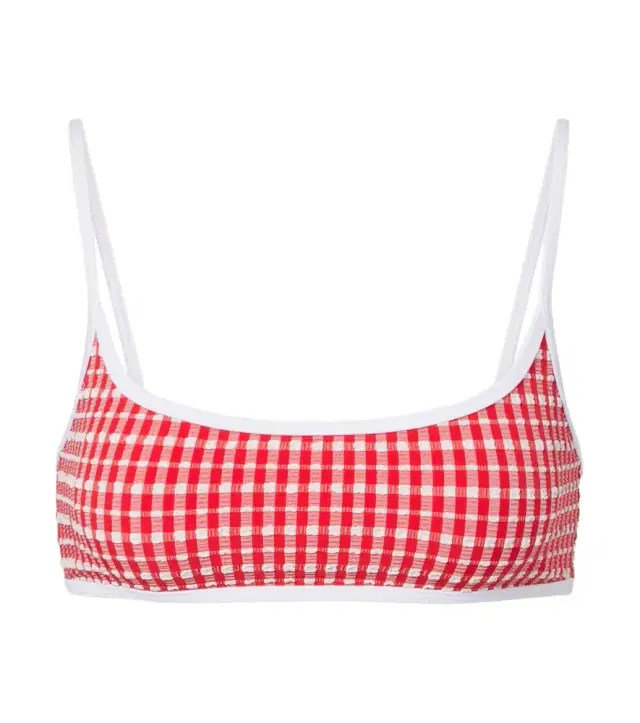 Jade Swim Muse Scoop gingham bikini top