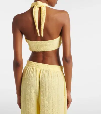 Jade Swim Aylin halterneck seersucker crop top | Thumbnail 2